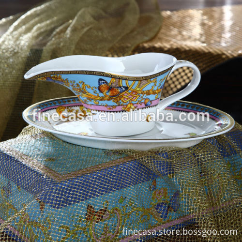 300ML Luxury Fine Bone China Gravy Boat and Saucer of Song of Joy